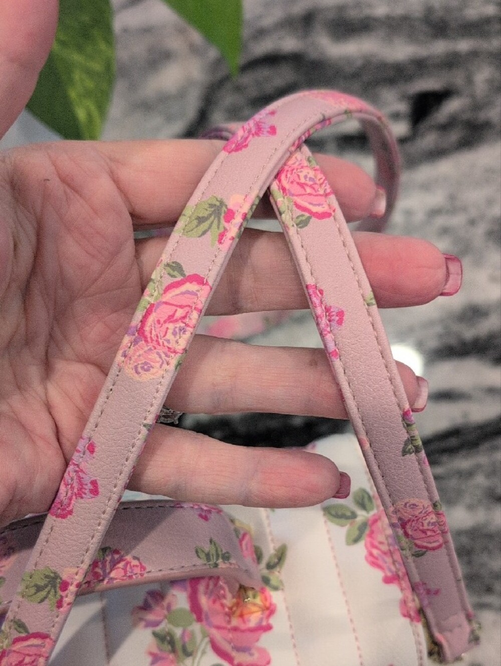 Betsey Johnson Luv Betsey Pink Floral Quilted Top-Handle Box Satchel Bag - Picture 2 of 6